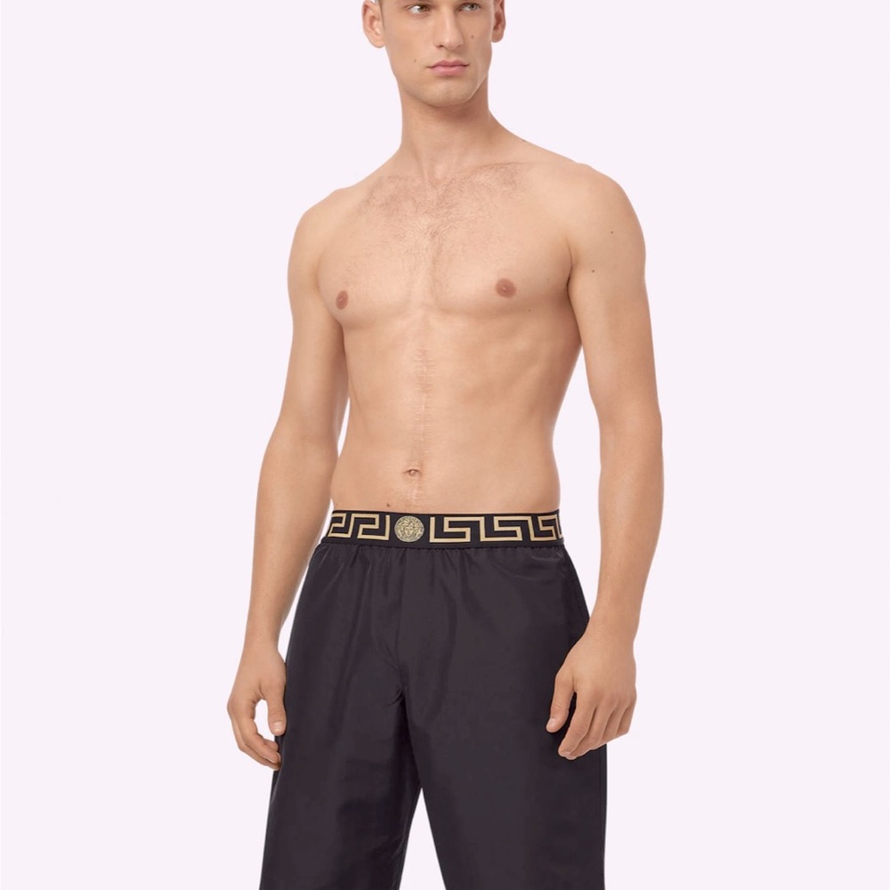 Versace Greta Border Mid Swimming Shorts